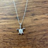 White Opalique Turtle Necklace