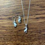 White Opalique Seahorse Jewellery