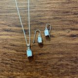 White Opalique Rectangular Jewellery