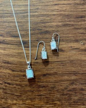 White Opalique Rectangular Jewellery