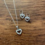 White Opalique Heart Outline Jewellery