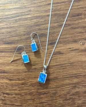 Blue Opalique Rectangular Jewellery