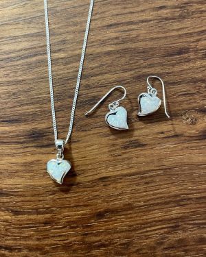 White Opalique Heart Jewellery