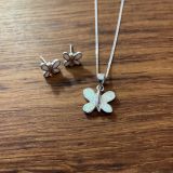 White Opalique Butterfly Jewellery