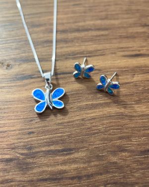 Blue Opalique Butterfly Jewellery