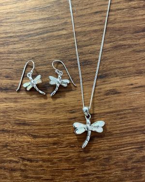 White Opalique Dragonfly Jewellery