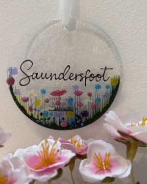 Saundersfoot Glass Hanging
