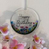 Happy Birthday Glass Hanging