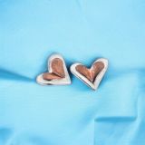 Silver And Rose Gold Heart Studs