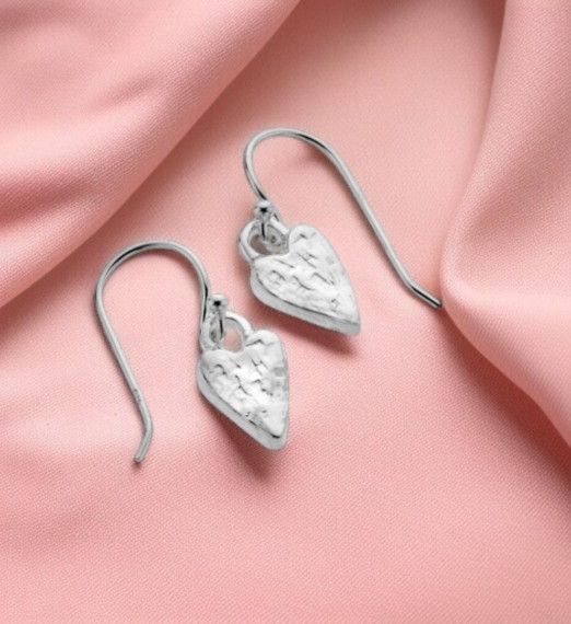 Textured Heart Earrings