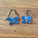 Blue Opalique Butterfly Earrings