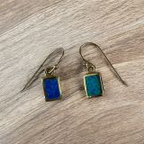 Blue Opalique Rectangular Earrings