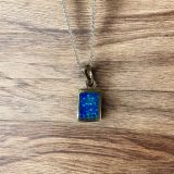 Blue Opalique Rectangular Necklace