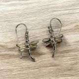 White Opalique Dragonfly Earrings