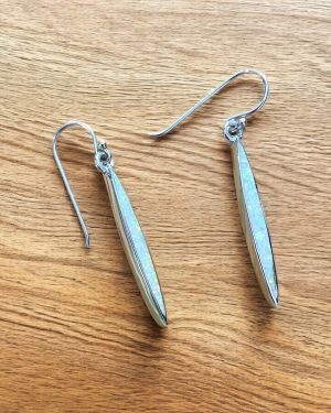 White Opalique Drop Earrings