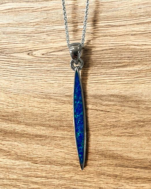 Blue Opalique Drop Necklace