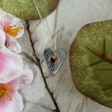 Rose Gold Textured Heart Necklace
