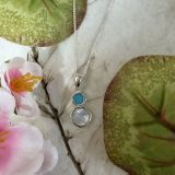 White And Turquoise Circle Necklace