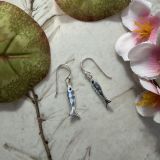 Blue And White Fish Earrings