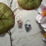 Rose Gold Textured Heart Earrings