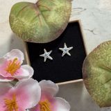 Blue Topaz Starfish Studs