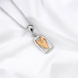Rectangular Heart Frame Necklace