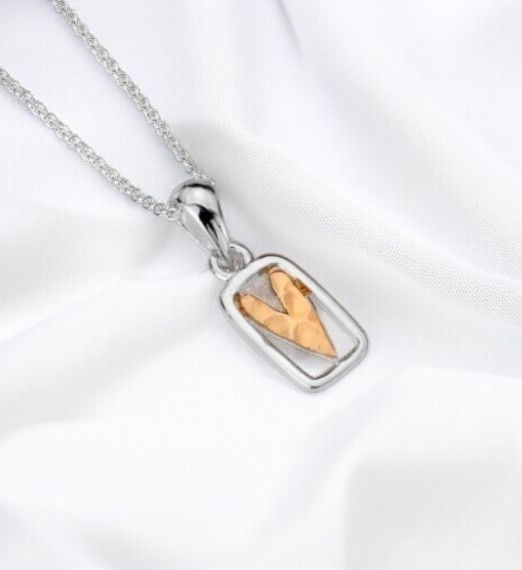 Rectangular Heart Frame Necklace