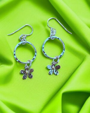 Daisy In Hoop Earrings