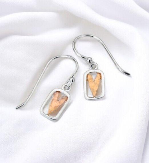 Rectangular Heart Frame Earrings