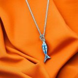 Blue And White Fish Necklace