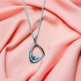 Blue Topaz Organic Shape Necklace