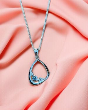 Blue Topaz Organic Shape Necklace