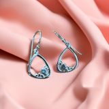 Blue Topaz Organic Shape Earrings