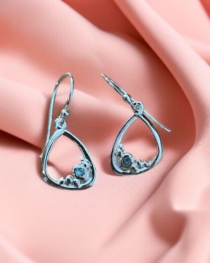 Blue Topaz Organic Shape Earrings