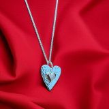 Rose Gold Textured Heart Necklace