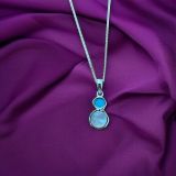 White And Turquoise Circle Necklace