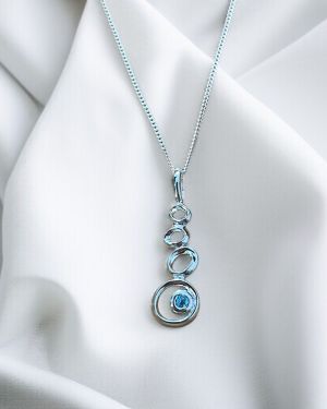 Blue Topaz Pebble Necklace