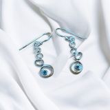 Blue Topaz Pebble Earrings