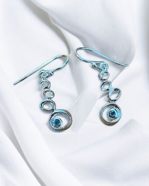 Blue Topaz Pebble Earrings