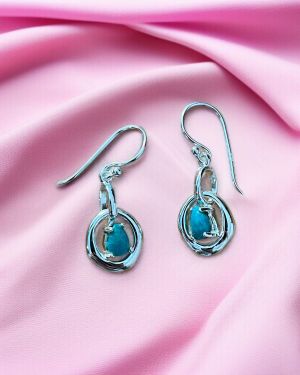 Turquoise Circle Earrings