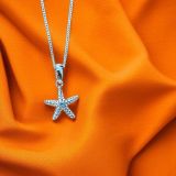 Blue Topaz Starfish Necklace