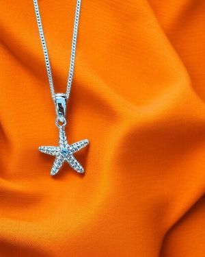 Blue Topaz Starfish Necklace