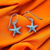Blue Topaz Starfish Earrings