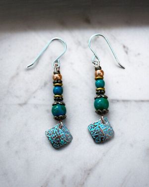 Small Orb Copper Earrings