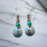 Turquoise Orb Copper Earrings