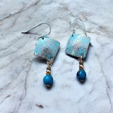 Blue Orb Copper Earrings
