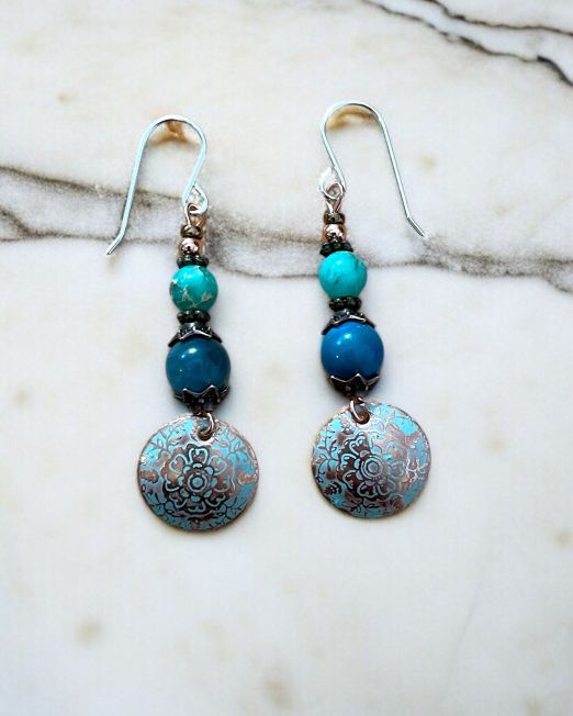 Double Orb Copper Earrings