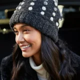 Kew Charcoal Bobble Beanie