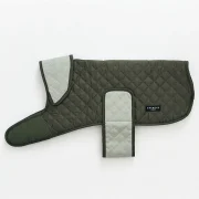 Country Khaki Quilted Dog Coat