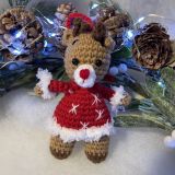 Christmas Red Dress Reindeer Decoration